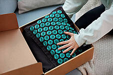 Килимок акупунктурний з подушкою 4FIZJO Eco Mat Аплікатор Кузнєцова Black/Blue (P-5907739316684), фото 3