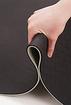 Килимок (мат) спортивний SportVida TPE 183 x 61 x 0.4 см для йоги та фітнесу SV-EZ0052 Black/Grey, фото 3