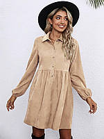 Женское стильное платье миди на пуговицах ткань: вельвет Мод 147