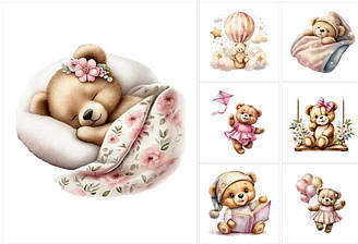 Набір панелей із сатину "Ведмедик-дівчинка"