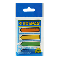 Закладки пластиковые с клейким слоем Buromax BM.2304-98, 45х12 мм, 5х20 л, неон, ассорти