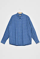 Рубашка мужская батальная синего цвета в клеточку 170206L