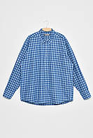Рубашка мужская батальная синего цвета в клеточку 170254L