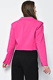 Пиджак жіночій  укорочений малинового кольору 171218L, фото 3