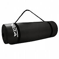 Коврик (мат) для йоги и фитнеса SportVida NBR 1.5 см SV-HK0167 Black каучук