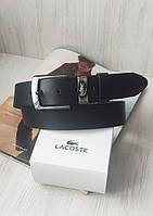 Чоловічий шкіряний ремінь Lacoste + коробка в подарунок!
