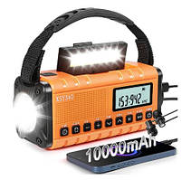 Радіо Leaton 2.0  + Ліхтар + Power Bank 10000mAh із сонячною зарядкою та динамо машиною