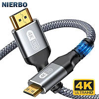 Кабель NIERBO HDMI - mini HDMI 4K 60Hz High-Sped / Кабель-переходник Mini HDMI - HDMI 1 метр