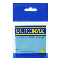 Блок пластиковый для заметок с клейким слоем, 75x75мм, 50л., прозрачный, голубой (BM.2310-14)