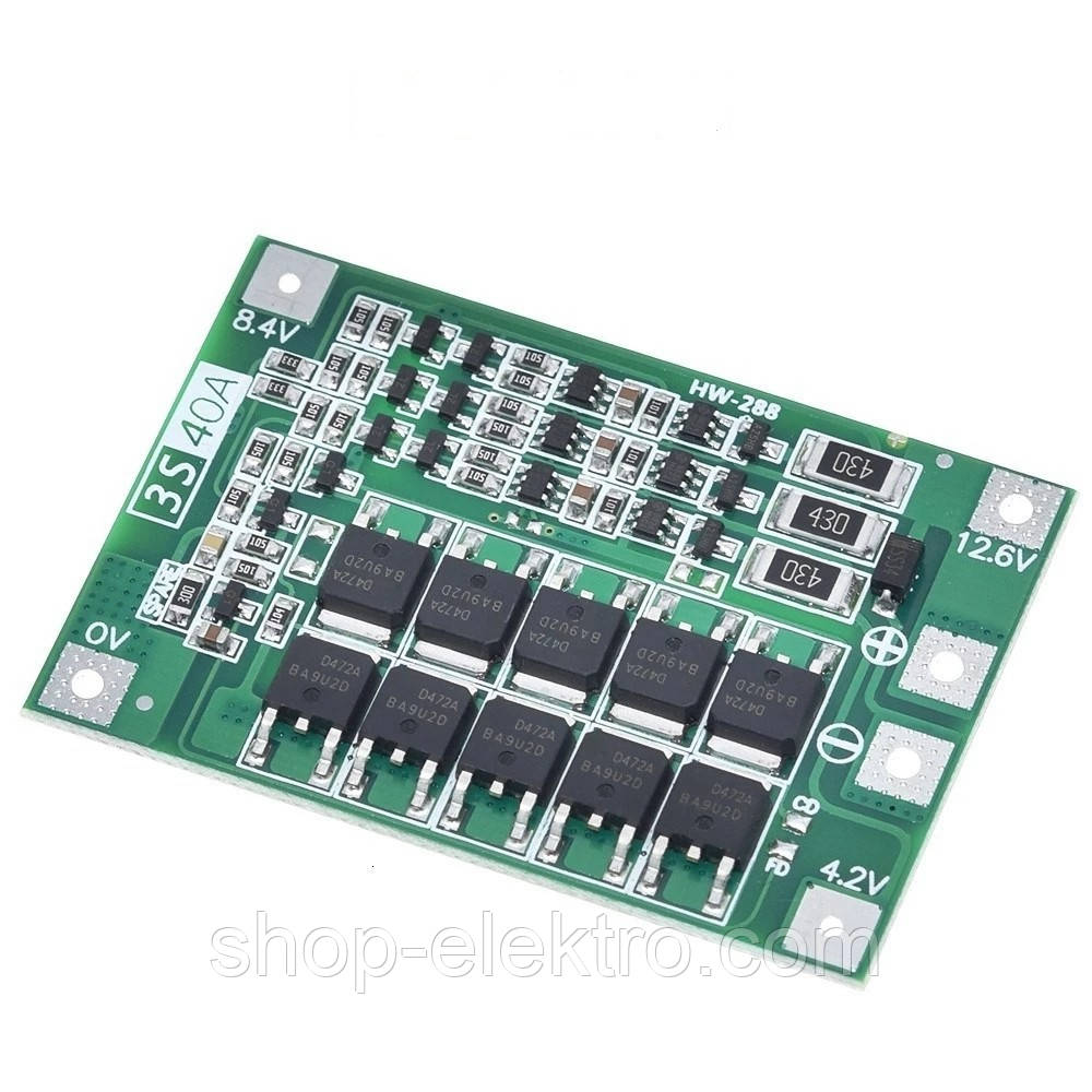 BMS 3S 12.6 v 40A з балансуванням, фото 1