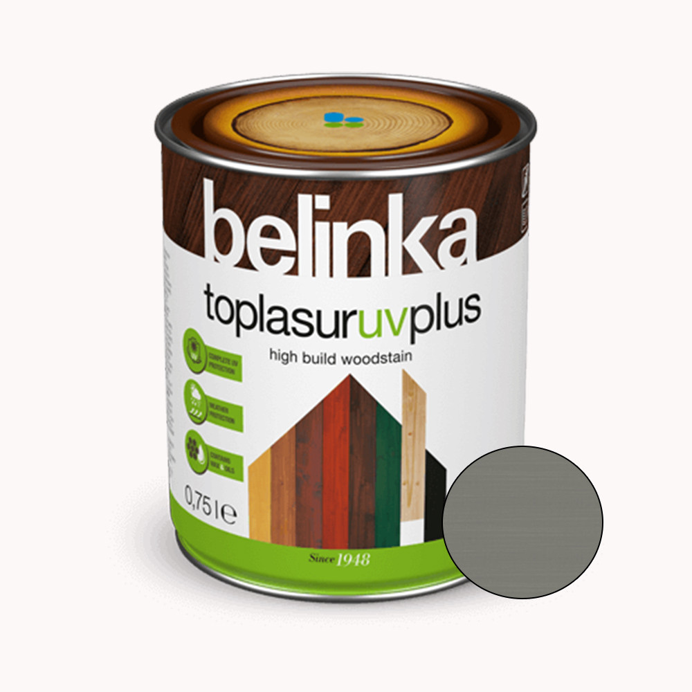 BELINKA Toplasur UV Plus, фарба-лазур для деревини напівглянцева, кам’яно-сіра (29), 0,75л