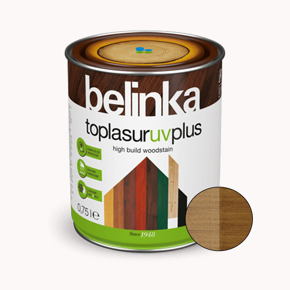 BELINKA Toplasur UV Plus, фарба-лазур для деревини напівглянцева, горіх (16), 0,75л