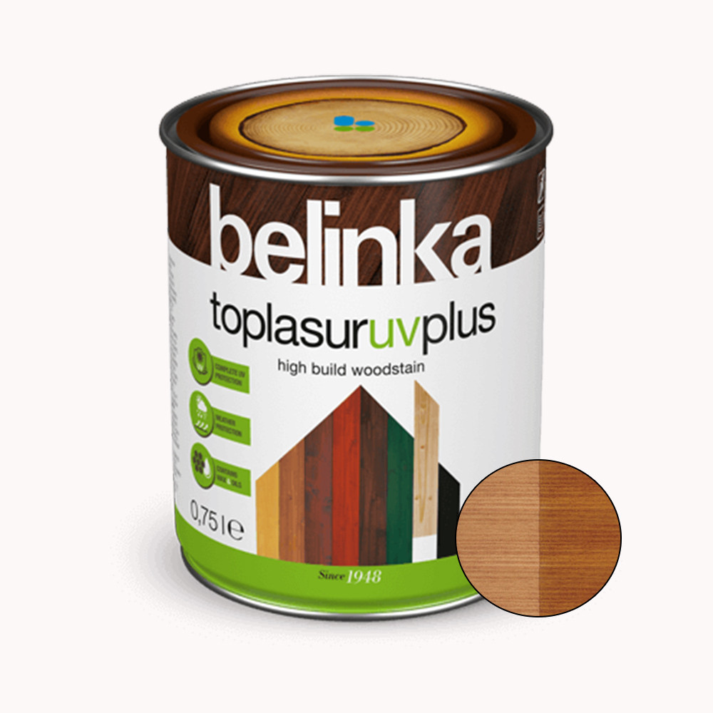 BELINKA Toplasur UV Plus, фарба-лазур для деревини напівглянцева, тік (17), 0,75л