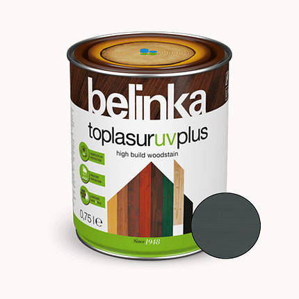 BELINKA Toplasur UV Plus, фарба-лазур для деревини напівглянцева, графітно-сіра (31), 0,75л, фото 2