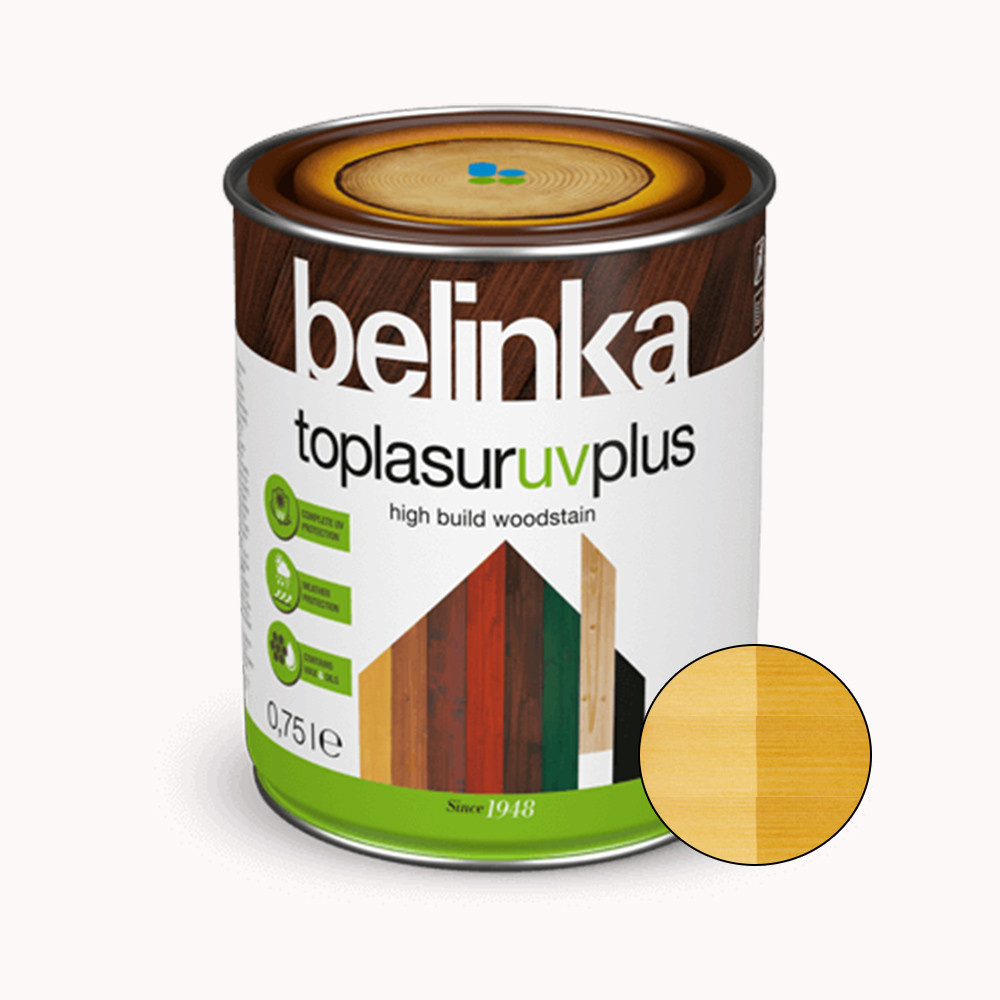 BELINKA Toplasur UV Plus, фарба-лазур для деревини напівглянцева, пінія (25), 0,75л