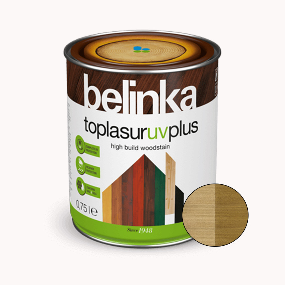 BELINKA Toplasur UV Plus, фарба-лазур для деревини напівглянцева, олива (27), 0,75л