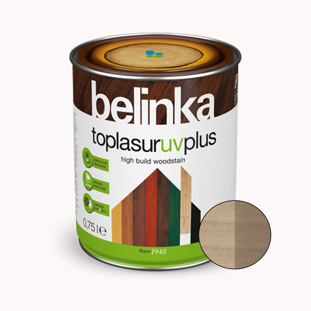 BELINKA Toplasur UV Plus, фарба-лазур для деревини напівглянцева, стара деревина (28), 0,75л