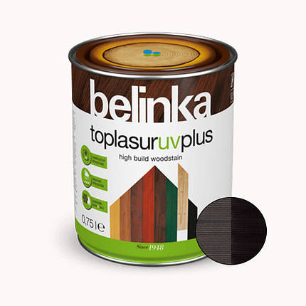 BELINKA Toplasur UV Plus, фарба-лазур для деревини напівглянцева, ебенове дерево (22), 0,75л, фото 2
