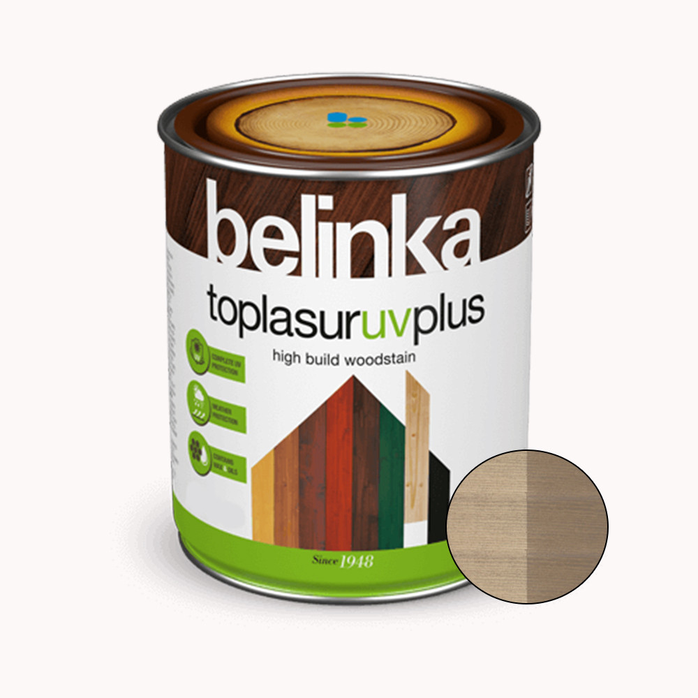 BELINKA Toplasur UV Plus, фарба-лазур для деревини напівглянцева, стара деревина (28), 2,5л