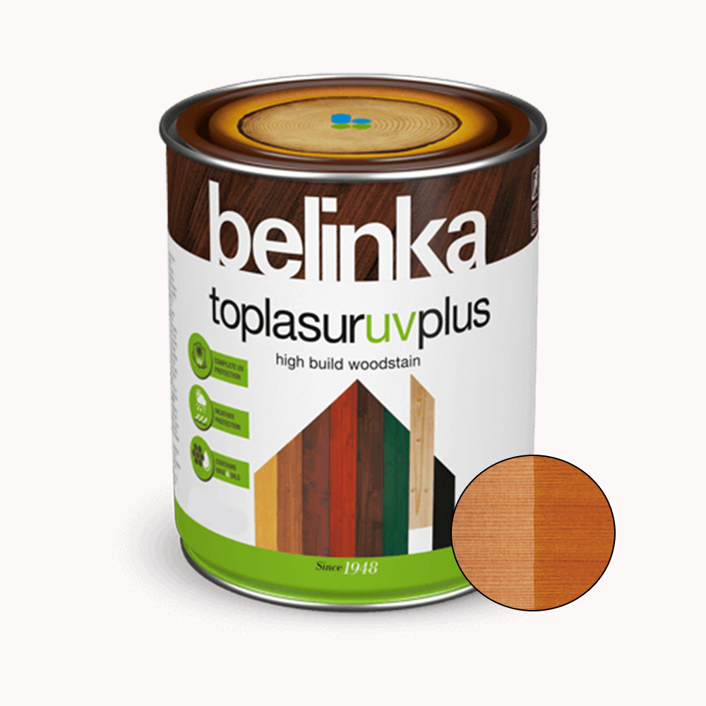 BELINKA Toplasur UV Plus, фарба-лазур для деревини напівглянцева, махагон (23), 2,5л