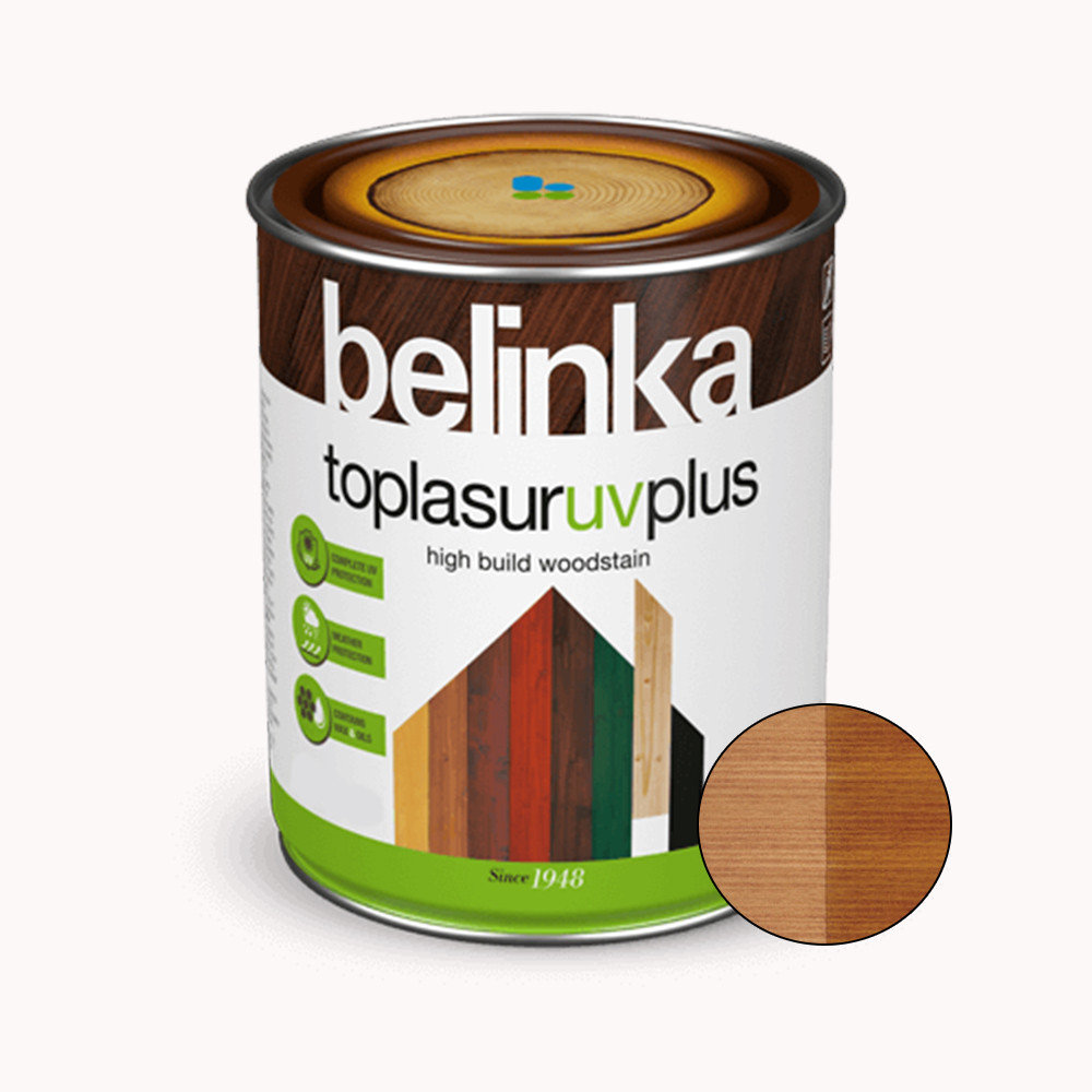 BELINKA Toplasur UV Plus, фарба-лазур для деревини напівглянцева, тік (17), 2,5л