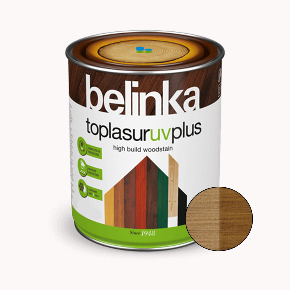 BELINKA Toplasur UV Plus, фарба-лазур для деревини напівглянцева, горіх (16), 2,5л