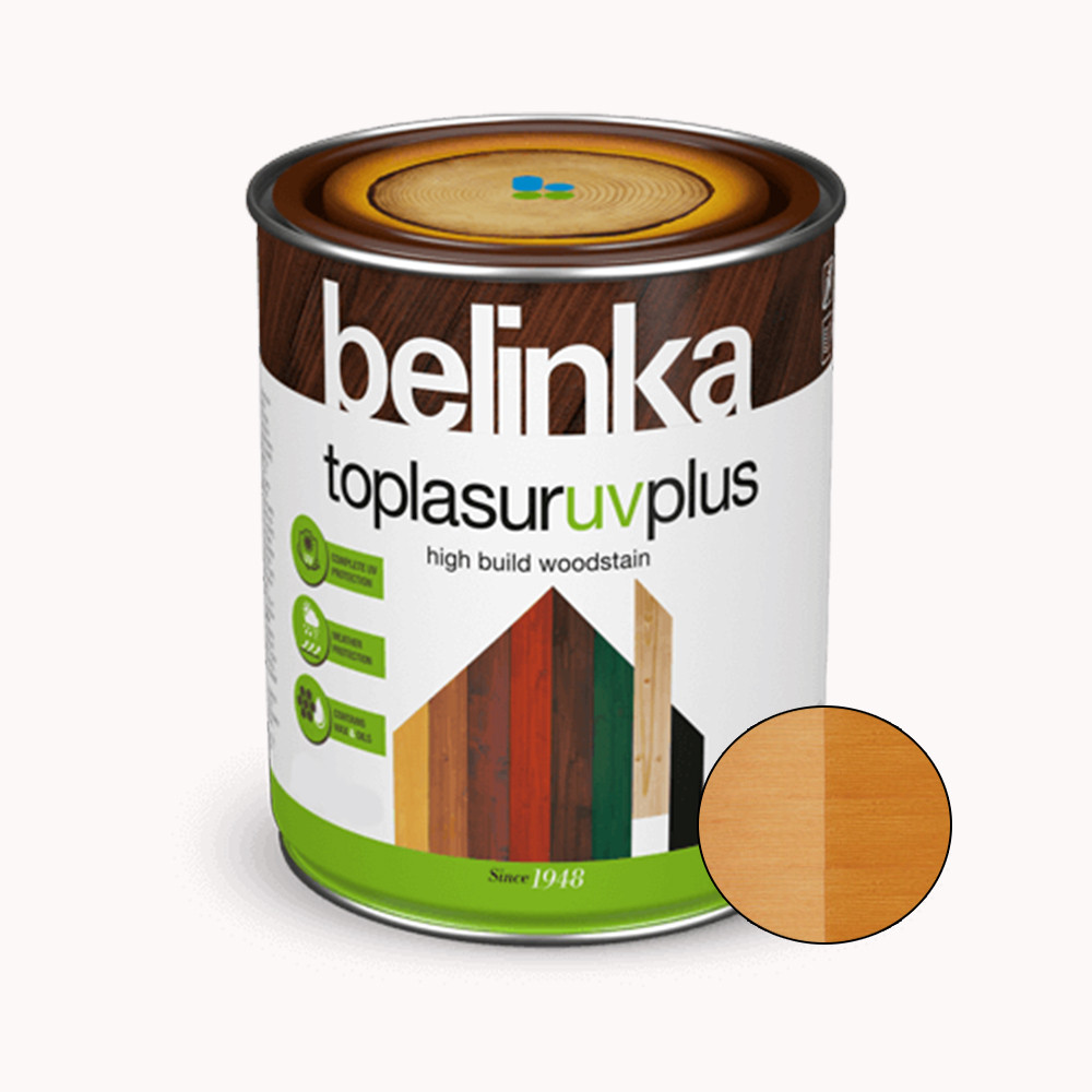 BELINKA Toplasur UV Plus, фарба-лазур для деревини напівглянцева, листяниця (14), 2,5л