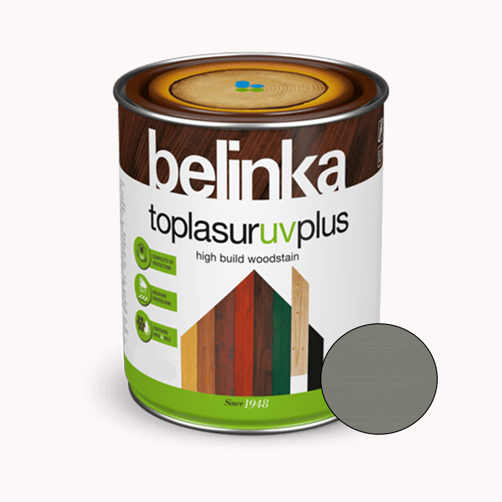 BELINKA Toplasur UV Plus, фарба-лазур для деревини напівглянцева, кам’яно-сіра (29), 5л