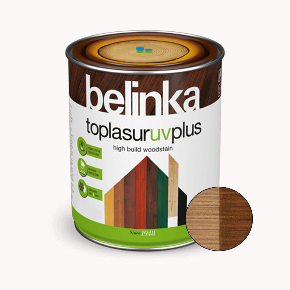 BELINKA Toplasur UV Plus, фарба-лазур для деревини напівглянцева, палісандр (24), 5л