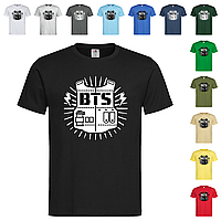 Черная мужская/унисекс футболка С надписью BTS (14-1-3-10)