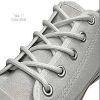 Шнурки для взуття круглі 80см білі (діаметр 4.5 мм) 36 пар в упак.