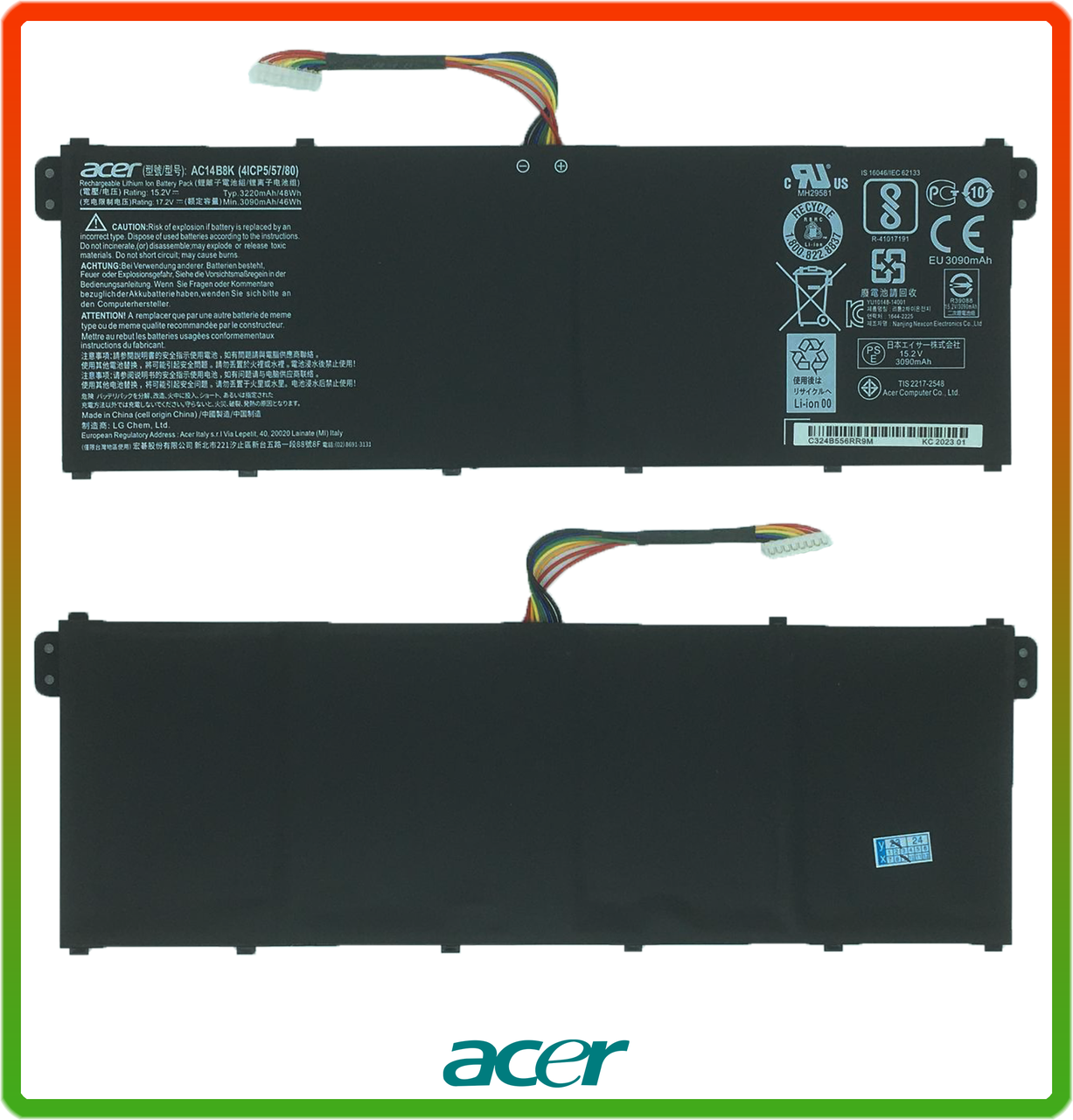 Оригінальна батарея Acer Swift SF314-51, SF314-52, SF315-41G, SF315-51, AC14B13J, AC14B8K 15.2V 3200mAh