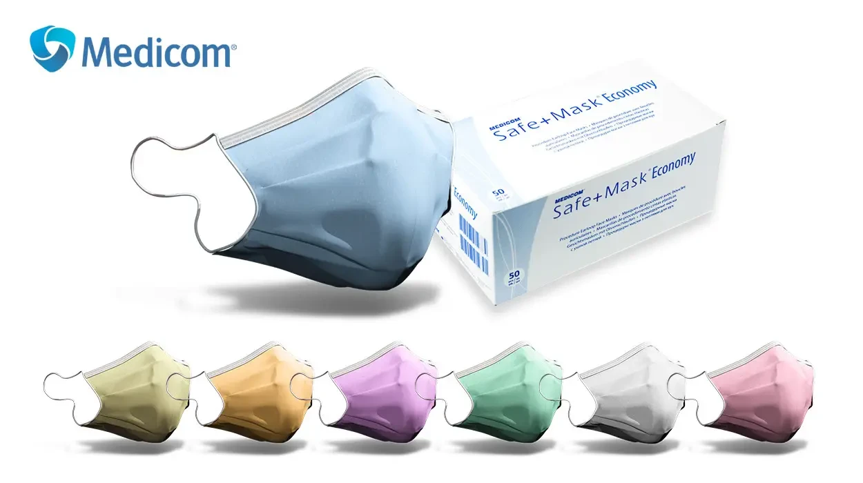 Маска медична Safe+mask Economy, 50 шт. Жовтий