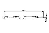 Трос ручника (задний) Citroen Jumper/Fiat Ducato/Peugeot Boxer 06- (1485/1168mm) 1987482214