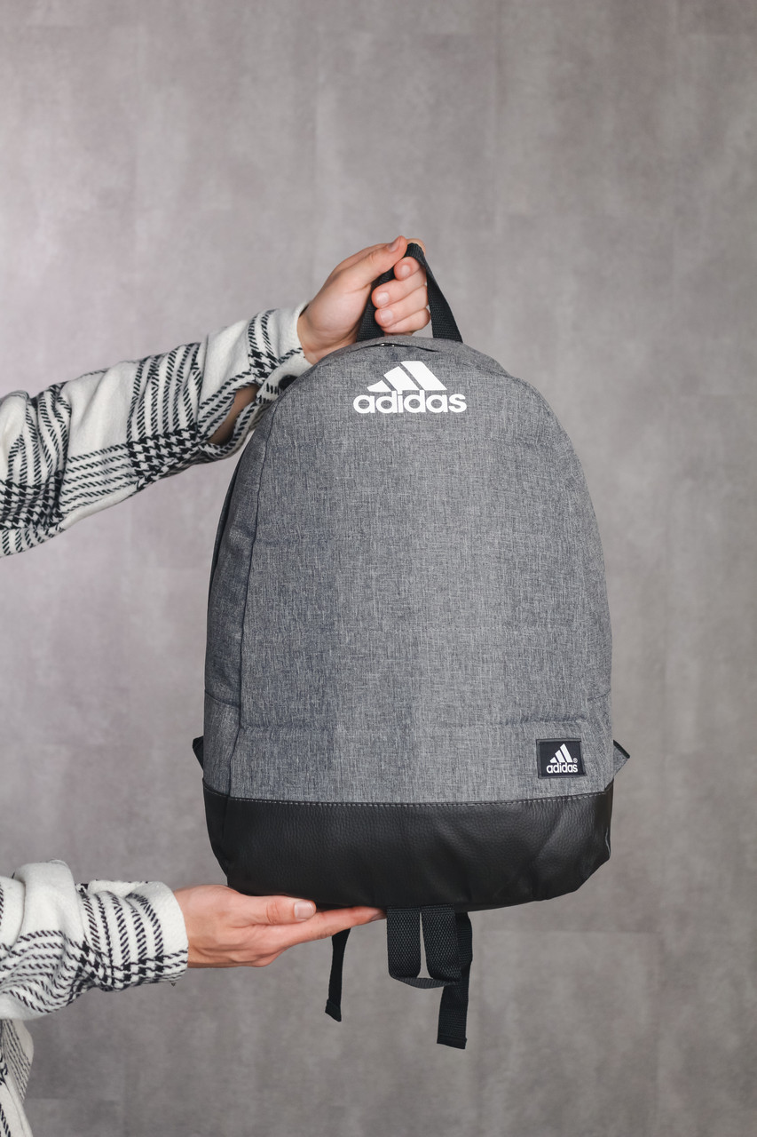 Рюкзак Adidas чоловічий спортивний жіночий міський сірий меланж портфель сумка адідас
