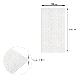 Самоклеюча 3D панель Біла цегла Матова в РУЛОНІ 3080x700x3мм, фото 2