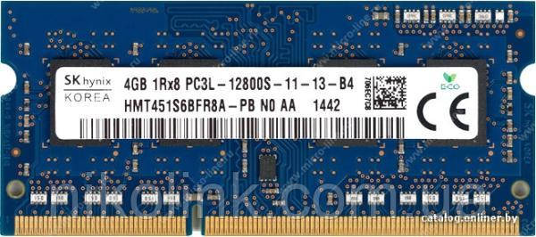 Память Hynix SODIMM DDR3 4GB PC3L-12800S (1600Mhz) (HMT451S6DFR8A-PB)(8x1) - Б/У