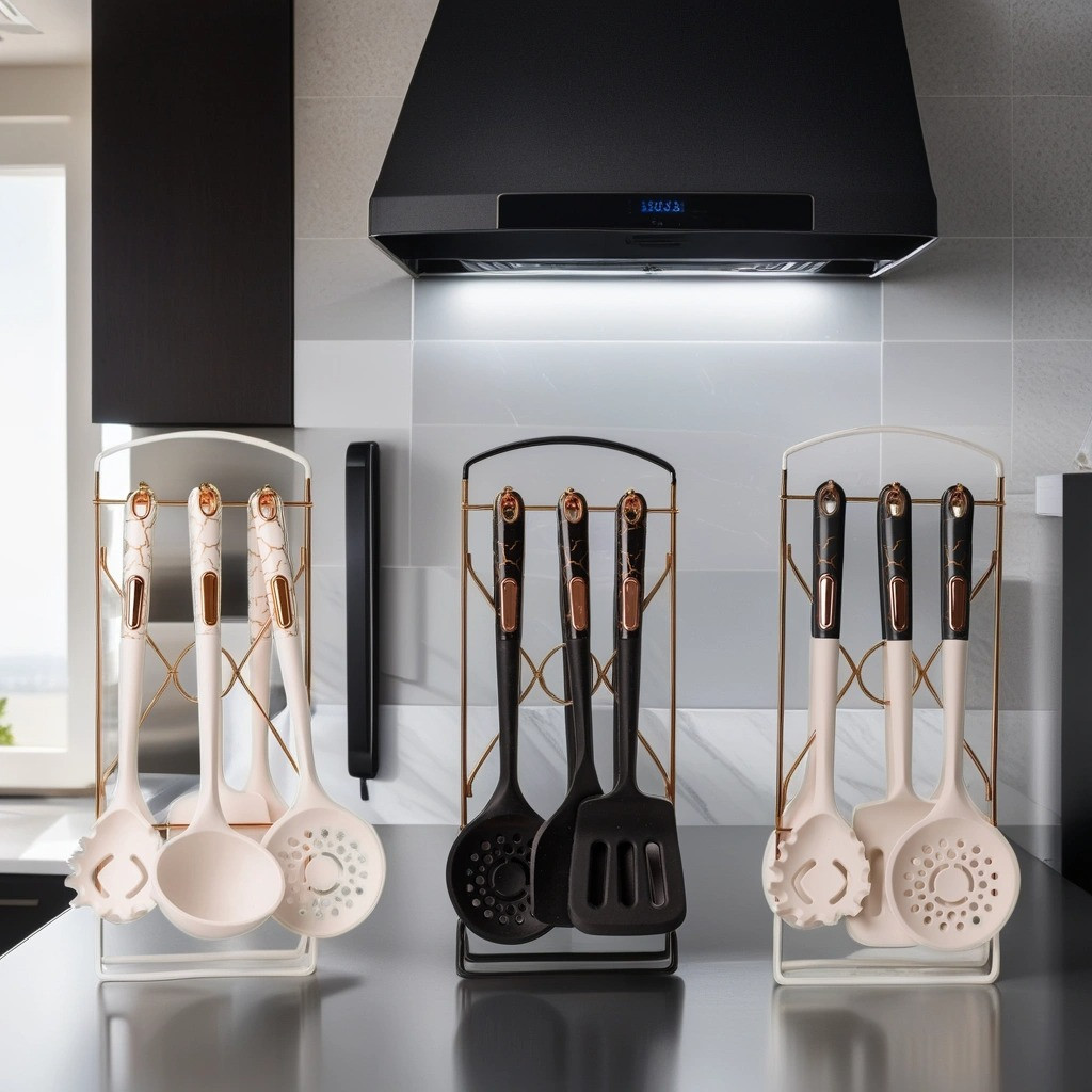 Набор кухонного инвентаря силиконовый принадлежности для кухни 6 предметов Черный - фото 5 - id-p2088297239