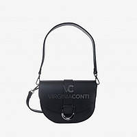 Женская кожаная сумка черная Virginia Conti 03380
