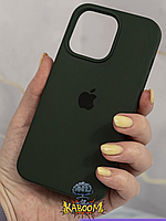 Чехол с закрытым низом на Айфон 13 Про Хаки / Silicone Case для iPhone 13 Pro Army Green