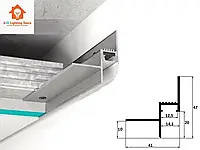 Белый профиль теневого шва для LED подсветки ПТШЛ-15/10 (2500мм)