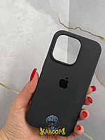 Чехол с закрытым низом на Айфон 13 Про Серый / Silicone Case для iPhone 13 Pro Dark Grey