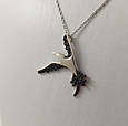 Срібне кольє з цирконієм "Чайка" ПТЦ-цч, фото 2