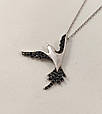 Срібне кольє з цирконієм "Чайка" ПТЦ-цч, фото 4