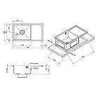 Набір Мийка Luminex 7844 см права чорна та кран висувний для кухні Luminex, фото 8