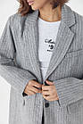 Жіночий однобортний піджак у смужку - світло-сірий колір, S (є розміри), фото 4