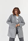 Жіночий однобортний піджак у смужку - світло-сірий колір, S (є розміри), фото 7