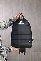 Рюкзак мужской женский Adidas городской спортивный черный Портфель Адидас молодежный модный Сумка