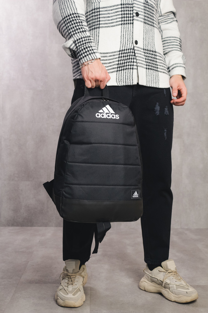 Рюкзак Adidas чоловічий жіночий спортивний тканинний чорний портфель молодіжний сумка адідас
