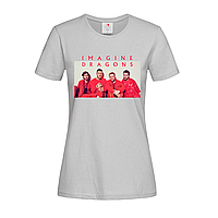 Серая женская футболка С принтом Imagine Dragons (14-1-5-1-сірий)